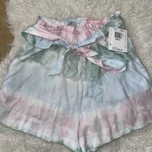 Bella Dahl Pink and Blue High Waist Shorts